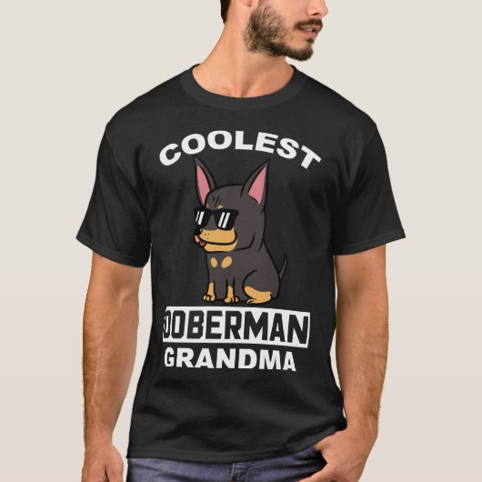 Coole Doberman Oma T-Shirt (Vorderseite)