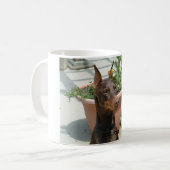 coole Dobermannkaffee-Tasse Kaffeetasse (Vorderseite Links)