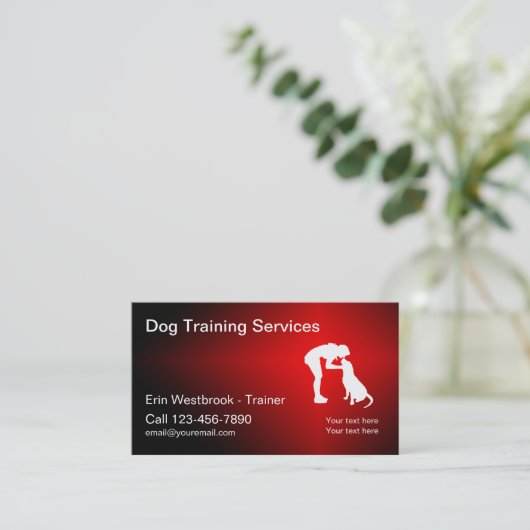 Coole Dog-Training-Visitenkarten Visitenkarte (Stehend Vorderseite)