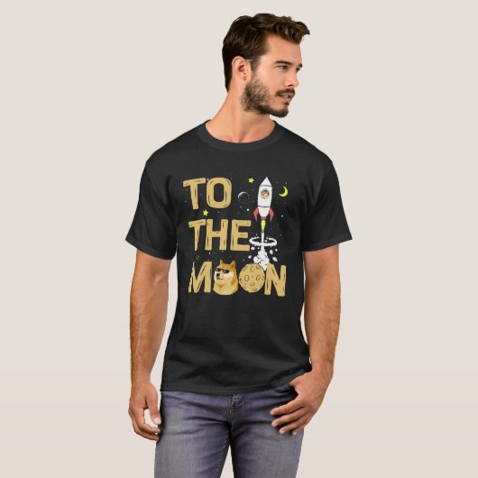 Coole Dogenmünze Crypto HODL Meme - Dogecoin zum T-Shirt (Vorne ganz)