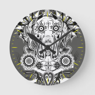Coole Dogge mit individueller Aufschrift Runde Wanduhr