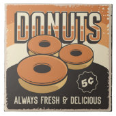 Coole Donut Retro Vintag Fliese (Vorderseite)