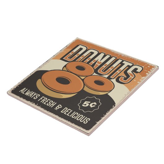 Coole Donut Retro Vintag Fliese (Seite)