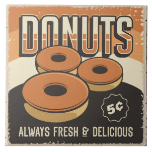 Coole Donut Retro Vintage Fliese