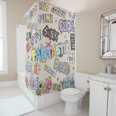 Coole Doodle Buchstaben Vintag Duschvorhang (Beispiel)
