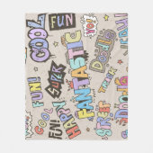 Coole Doodle Buchstaben Vintag Fleecedecke (Vorderseite)