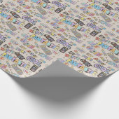 Coole Doodle Buchstaben Vintag Geschenkpapier (Ecke)