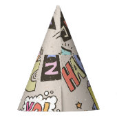 Coole Doodle Buchstaben Vintag Partyhütchen (Rückseite)