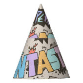 Coole Doodle Buchstaben Vintag Partyhütchen (Vorderseite)