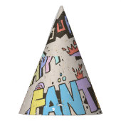 Coole Doodle Buchstaben Vintag Partyhütchen (Links)