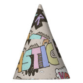 Coole Doodle Buchstaben Vintag Partyhütchen (Rechts)