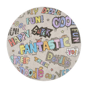 Coole Doodle Buchstaben Vintag Schneidebrett