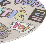 Coole Doodle Buchstaben Vintag Schneidebrett (Ecke)