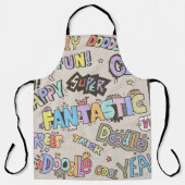 Coole Doodle Buchstaben Vintag Schürze (Vorderseite)