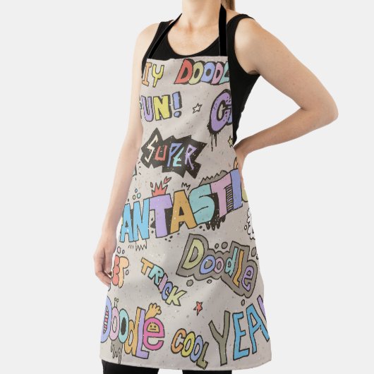 Coole Doodle Buchstaben Vintag Schürze (InSitu)
