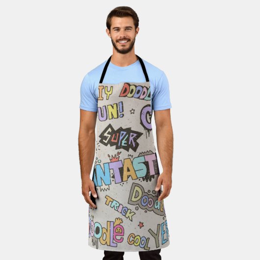Coole Doodle Buchstaben Vintag Schürze (Getragen)