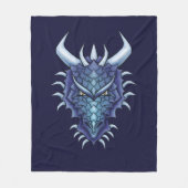 Coole Drachenkunst - Lila Drachenkopf Fleecedecke (Vorderseite)