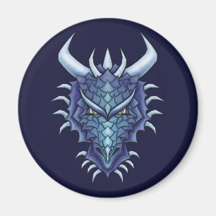 Coole Drachenkunst - Lila Drachenkopf Magnet