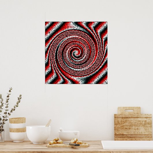 Coole dreidimensionale Würfel phantastischer Swirb Poster (Küche)
