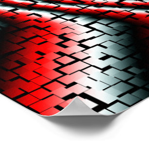 Coole dreidimensionale Würfel phantastischer Swirb Poster