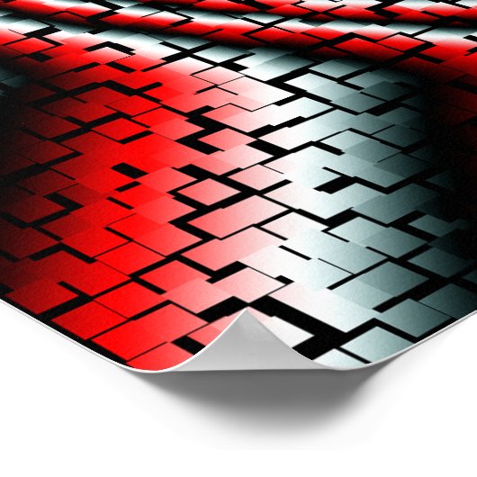 Coole dreidimensionale Würfel phantastischer Swirb Poster (Ecke)