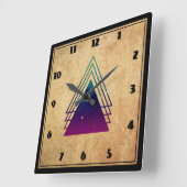 Coole Dreiecke auf Grunge Hintergrund Quadratische Wanduhr (Winkel)