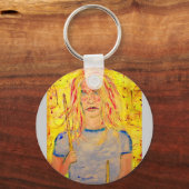 coole Drummerin Schlüsselanhänger (Vorderseite)