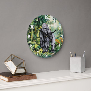 Coole Dschungel-Gorilla-Liebhaber Große Wanduhr