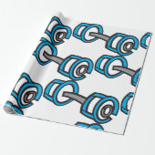 Coole Dumbell Fitness Blau und Grau Gym Graphic Geschenkpapier (Ungerollt)