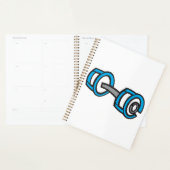 Coole Dumbell Fitness Blau und Grau Gym Graphic Planer (Anzeige)