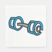 Coole Dumbell Fitness Blau und Grau Gym Graphic Serviette (Vorderseite)
