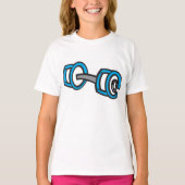 Coole Dumbell Fitness Blau und Grau Gym Graphic T-Shirt (Vorderseite)
