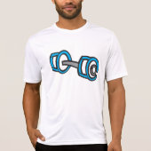 Coole Dumbell Fitness Blau und Grau Gym Graphic T-Shirt (Vorderseite)