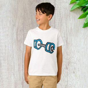 Coole Dumbell Fitness Blau und Grau Gym Graphic T-Shirt