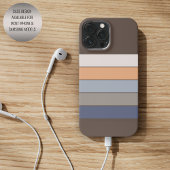 Coole dunkelblaue Beige Orange Grau Kunst Streifen iPhone Hülle