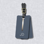 Coole dunkelblaue Imitate Meterstreifen Monogramm Gepäckanhänger<br><div class="desc">Elegante,  individuell anpassbare dunkelblaue Gepäckmarke mit IMITATEN Metallstreifen und Ihrem fett-Monogramm.</div>