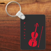 Coole dunkelgraue und rote Geige Moderne Personali Schlüsselanhänger (Vorderseite)