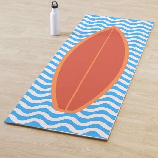 Coole dunkelorange blaue Waves Surfen Yoga Mat Yogamatte (Beispiel)