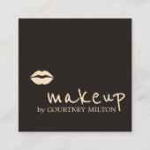 Coole dunkelrosa Lippen Makeup Artist Quadratische Visitenkarte (Vorderseite)