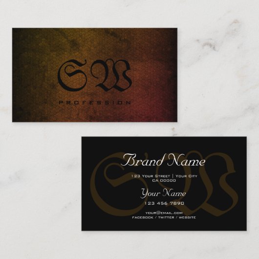 Coole Dunkle Gold Schlange Muster Schwarze Farben Visitenkarte (Vorne/Hinten)