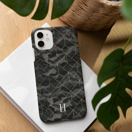 Coole dunkle Olive-Camouflage und geometrische Gol Case-Mate iPhone Hülle