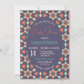 Coole dynamische Mosaik Geometric Muster Babydusch Einladung (Vorderseite)