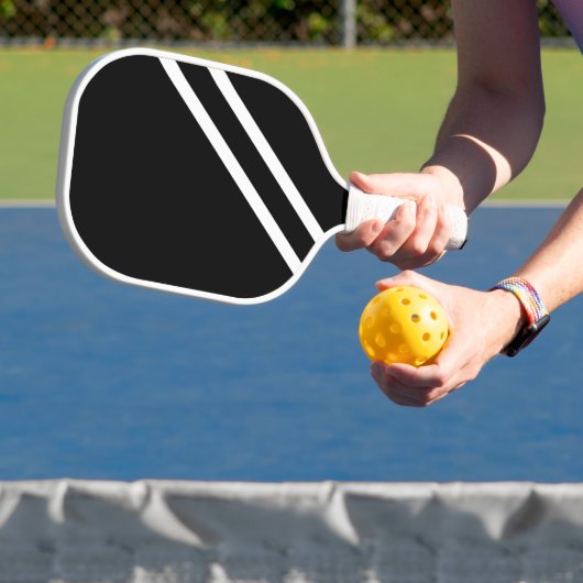 Coole Dynamische Streifen schwarzer Hintergrund Pickleball Schläger (InSitu)