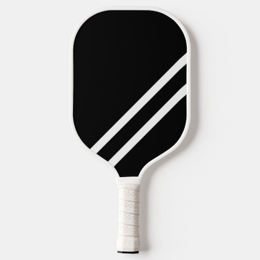 Coole Dynamische Streifen schwarzer Hintergrund Pickleball Schläger (Rückseite)