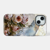 Coole Edgy Shabby Vintage Rose auf Torn Paper iPhone 15 Hülle (Rückseite (Horizontal))