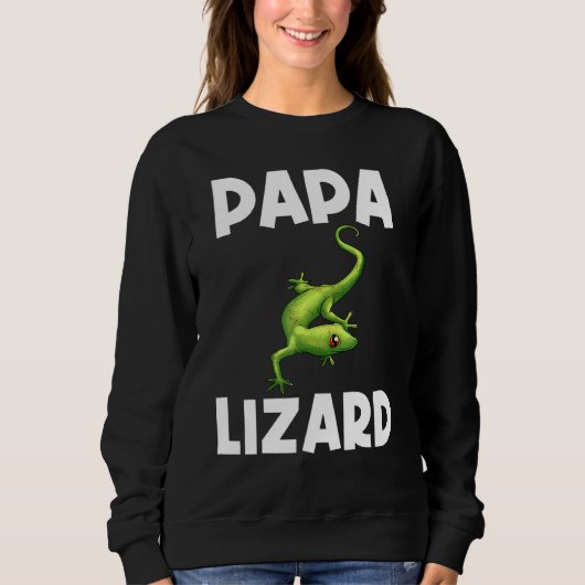 Coole Eidechse für Männer Vater Gecko Grüne Reptil Sweatshirt (Vorderseite)