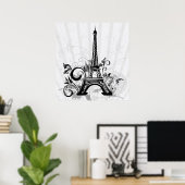 Coole Eiffelturm-Wirbel dotieren Spritzer Schmette Poster (Heimbüro)