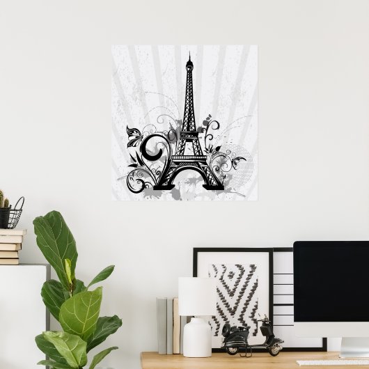 Coole Eiffelturm-Wirbel dotieren Spritzer Schmette Poster (Heimbüro)