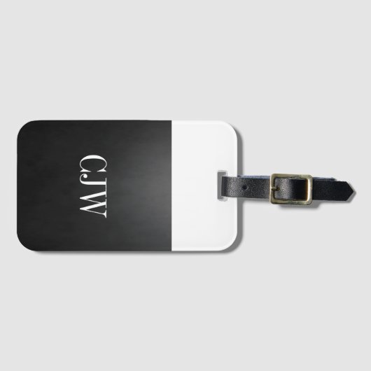 Coole einfache Beschaffenheits-Schwarz-weißes Gepäckanhänger (Vorderseite (Horizontal))