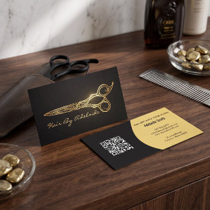 Coole einfache falsche Gold-Schere Friseur Visitenkarte